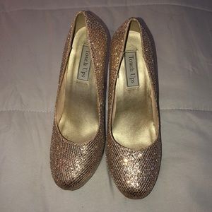 Gold prom shoes